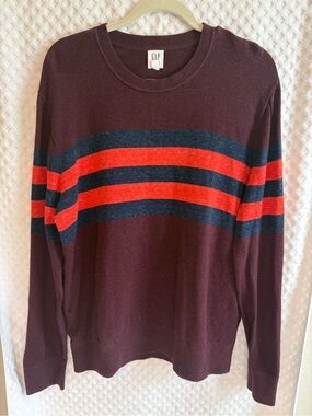 GAP for Good Burgundy Striped Sweater | Size Large Y2K